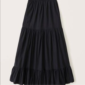 A&F Tiered Poplin Maxi Skirt